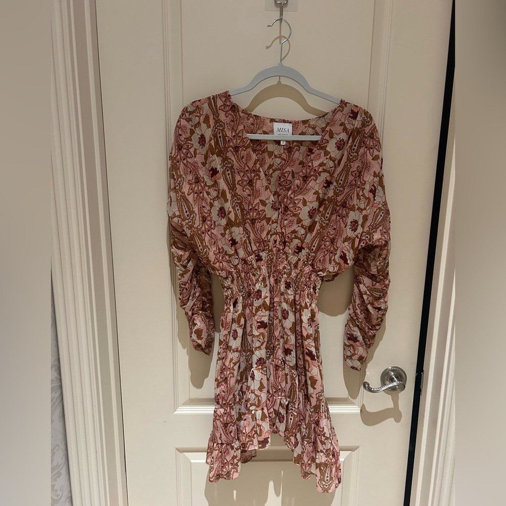 Misa Los Angeles Pink Floral Mini Dress